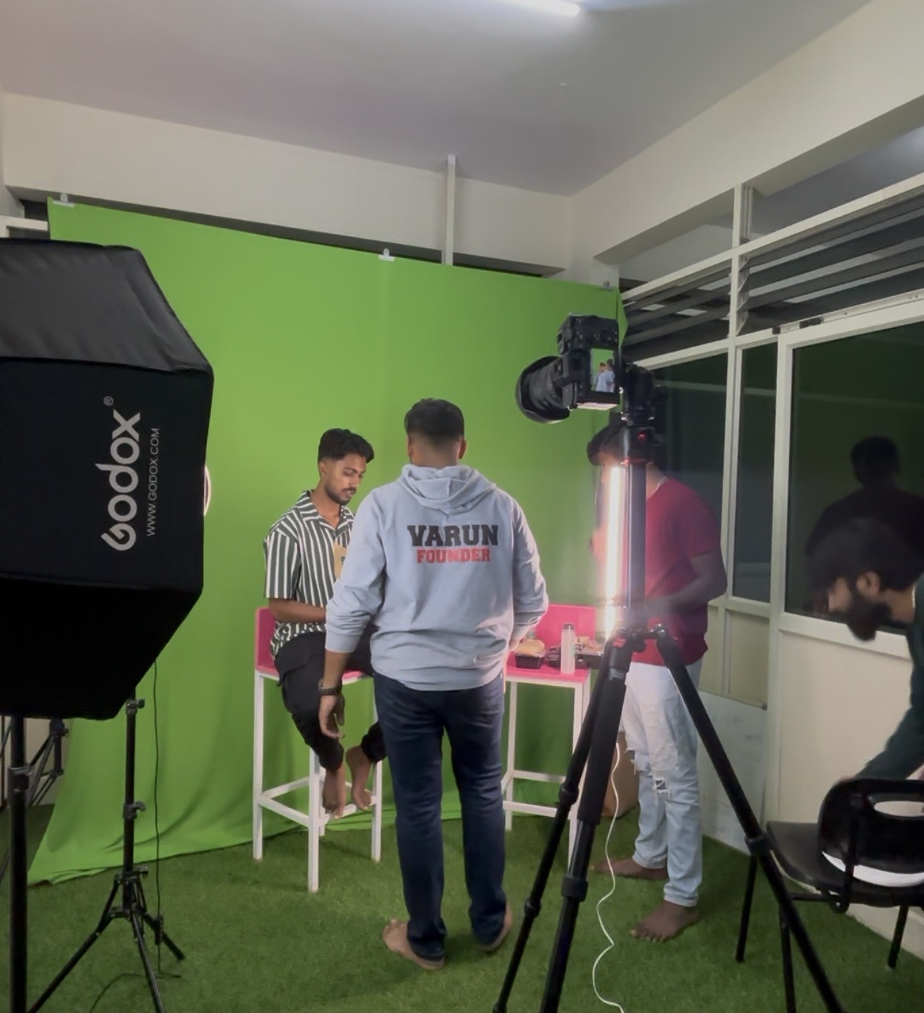 Green screen shoot in progress